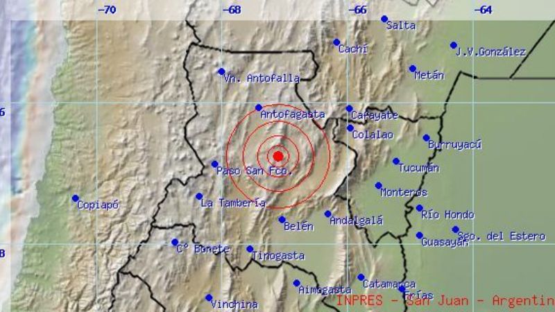 Dos temblores con epicentro en Catamarca