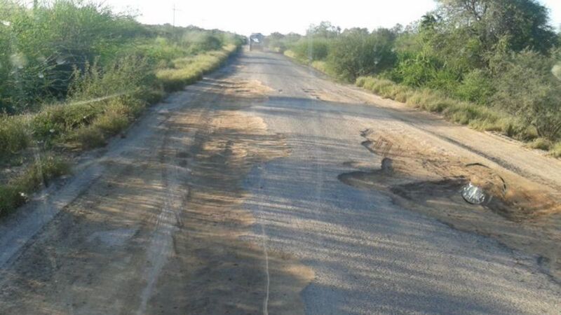 Peligro por ruta en mal estado