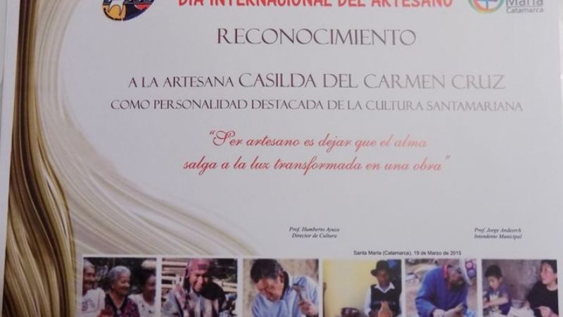 Reconocimiento a los artesanos en Santa María