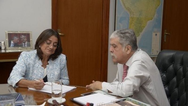 Lucía revisó la marcha de obras con Julio De Vido