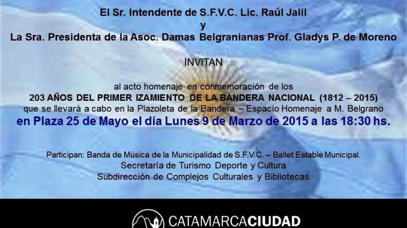 Acto homenaje por los 203 años del Primer Izamiento de la Bandera Nacional