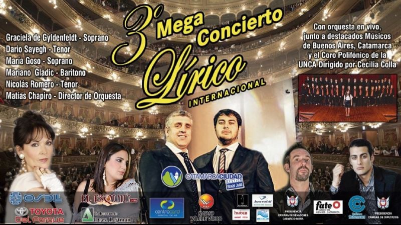 El 3° mega concierto lírico contará con casi 70 artistas en escena