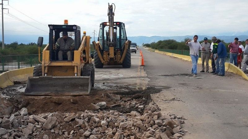 Trabajo coordinado entre municipio y provincia para reparar el puente en ruta 33
