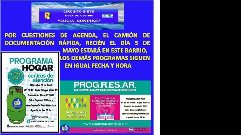 Prorrogan para el 5 de mayo visita del camión de documentación rápida