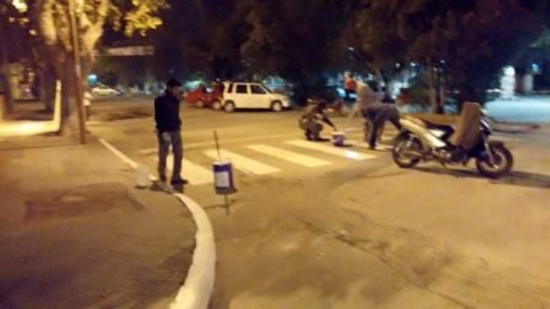 Nueva señalización horizontal en la ciudad de Santa María