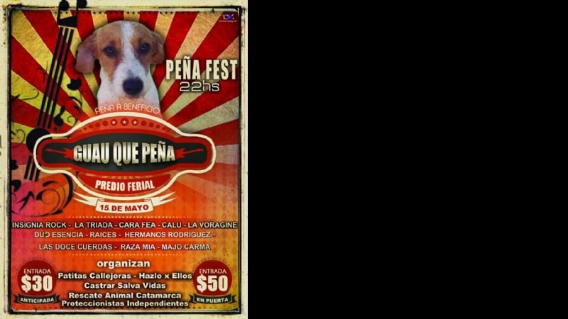 Se viene la “Guau Qué Peña”, a beneficio de los grupos protectores de animales