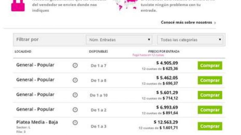 Revienta la reventa: $22.000 una platea