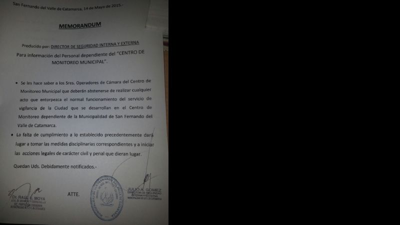 Protesta de empleados del Centro de Monitoreo