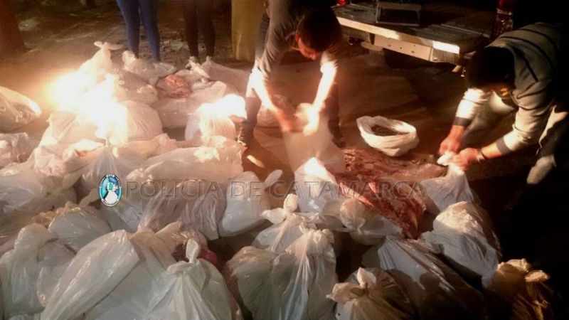 Decomisan gran cantidad de embutidos y carne de cerdo en Capayán