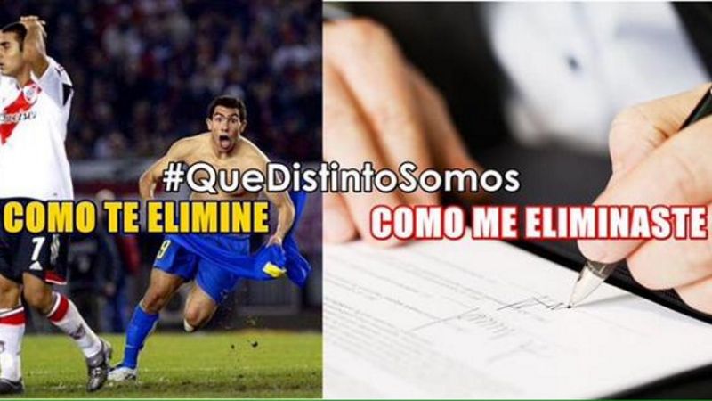 Los afiches de Boca hacia River tras el fallo de la Conmebol