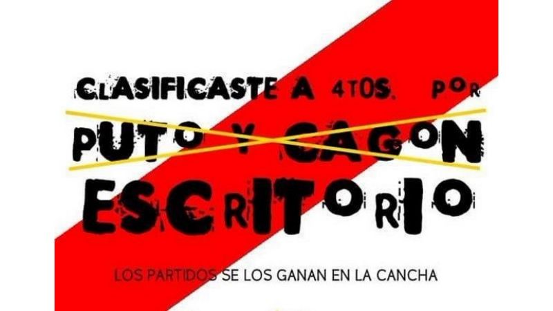 Los afiches de Boca hacia River tras el fallo de la Conmebol