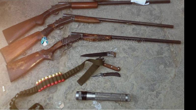 Aprehendieron a cinco cazadores furtivos y secuestran armas de fuego