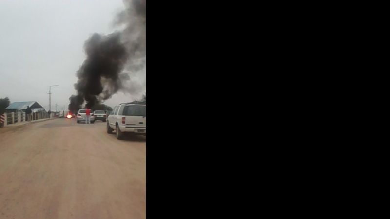 Piquete en la ruta 64