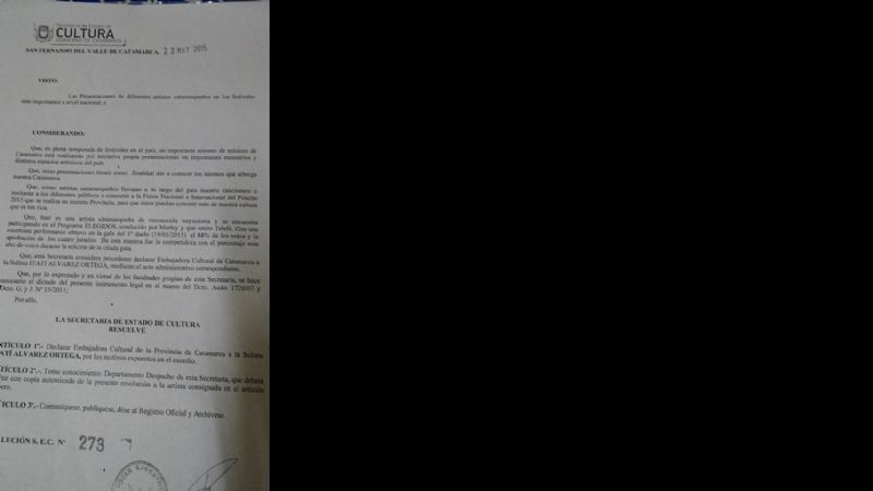 Itatí, embajadora cultural de Catamarca