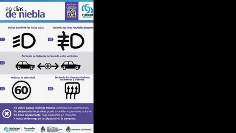 Presencia de niebla y llovizna en la Cuesta del Totoral