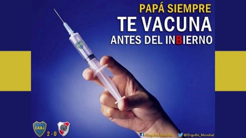 Los hinchas de Boca se burlan de River con los clásicos afiches