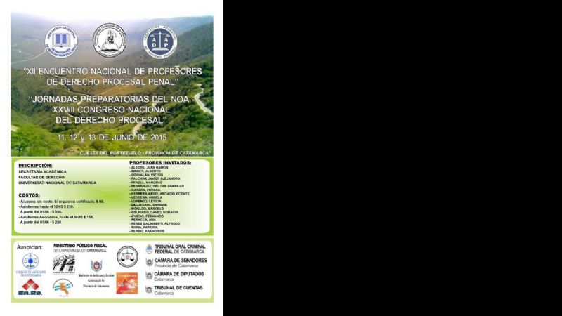 XII Encuentro Nacional de Profesores de Procesal Penal y Jornadas Preparatorias del NOA