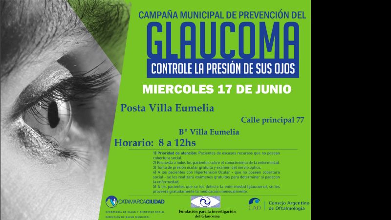 La campaña contra el Glaucoma llega a Villa Eumelia