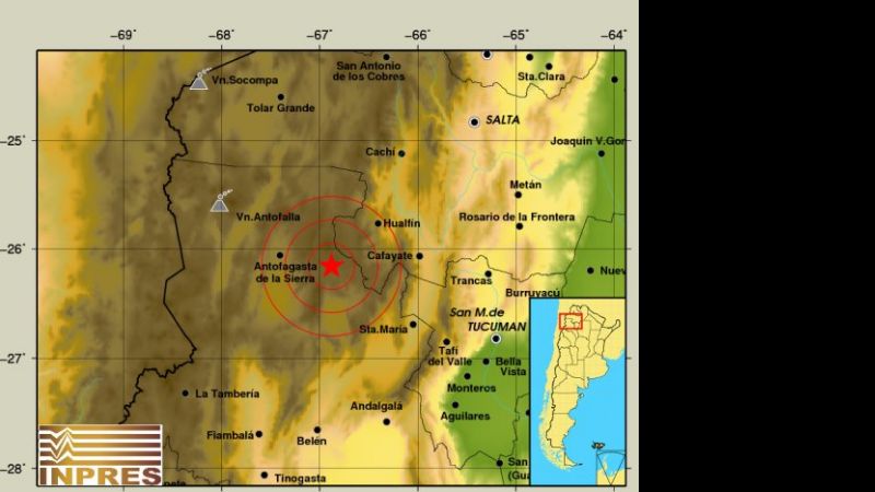 En poco más de 12 horas, Catamarca tembló cinco veces