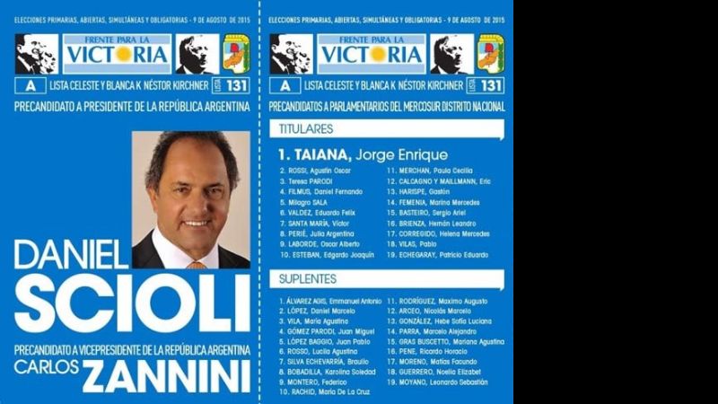 El Frente para la Victoria ya tiene boleta oficial