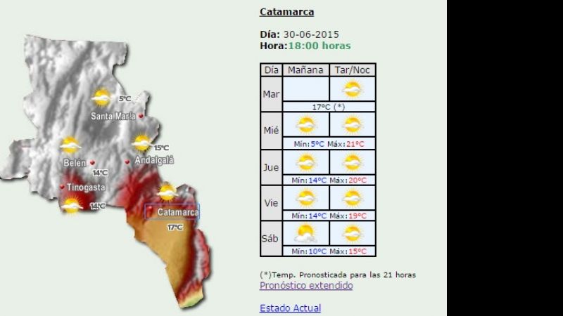 Para el sábado se espera una máxima de tan sólo 15°