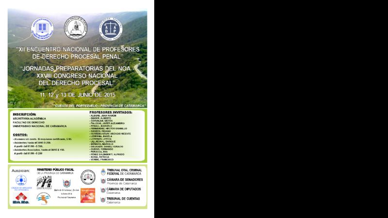 Últimos días de inscripción para el XII Encuentro Nacional de Profesores de Procesal Penal