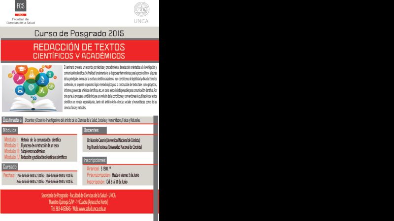 Curso de Posgrado: Redacción de textos científicos y académicos