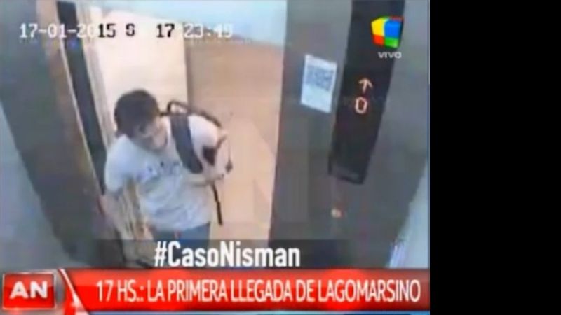 Un video muestra a Lagomarsino ingresando al edificio de Nisman