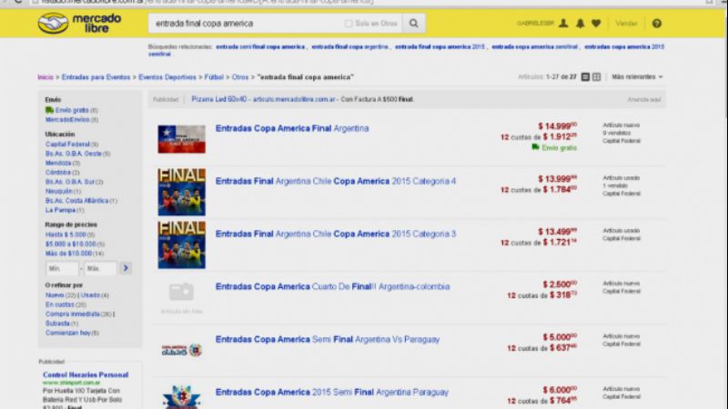 Una entrada para la final de la Copa América: hasta $ 14.999