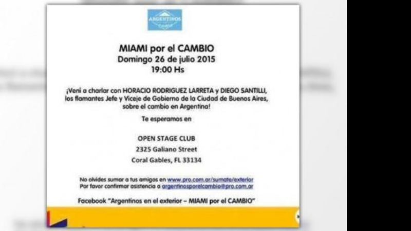 Larreta y Santilli de campaña por Macri, con amigos de Miami