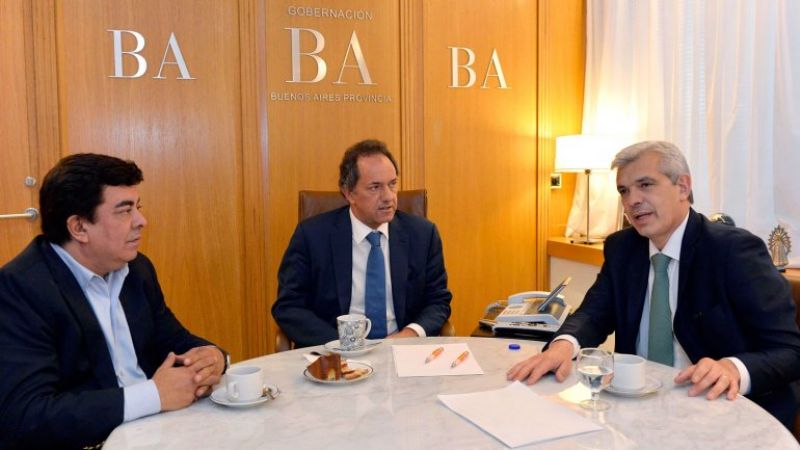 Cristina con Aníbal, quien como Scioli, recibió el apoyo de Domínguez