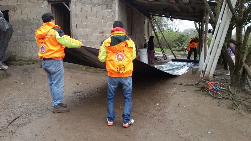 Familias de Capital e interior asistidas por las lluvias