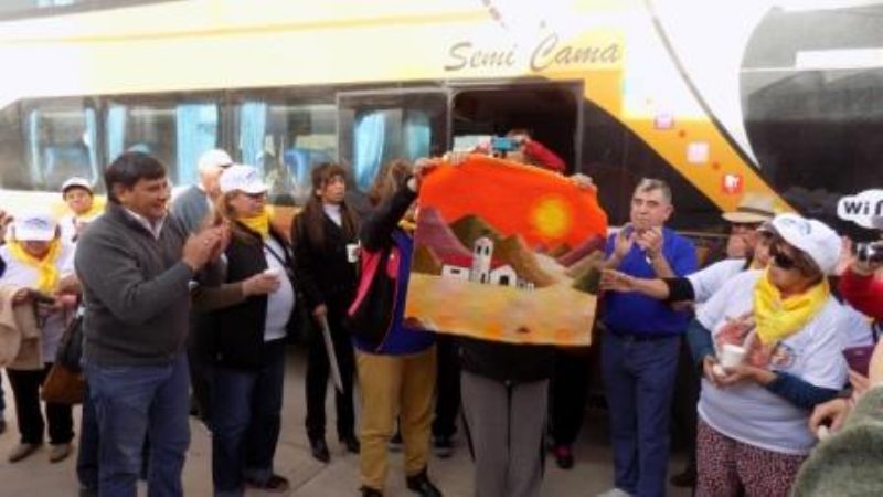 Andersch recibió a los peregrinos de Caleta Olivia