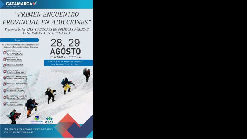Organizan el Primer encuentro Provincial en Adicciones
