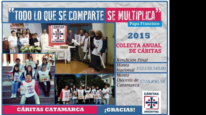 El aporte de Catamarca a la Colecta de Cáritas creció un 200 % este año