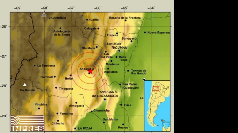 Catamarca tembló cuatro veces el fin de semana y una este lunes