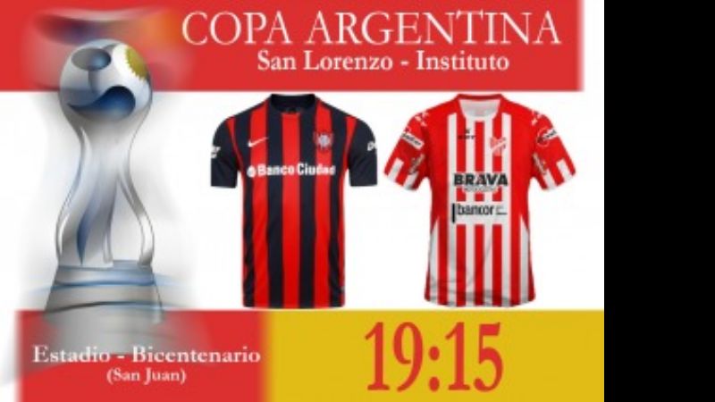 San Lorenzo con Instituto, por los 16vos. de la Copa Argentina