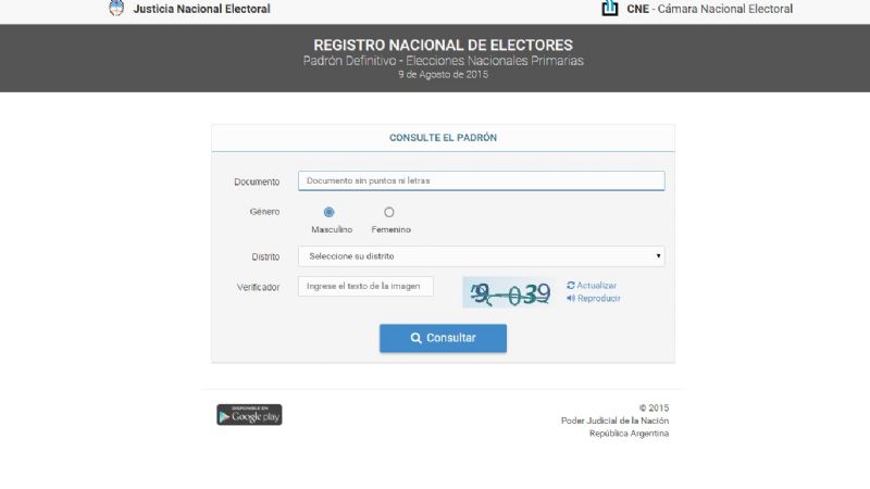 Si aún no sabés dónde votar, consultá aquí