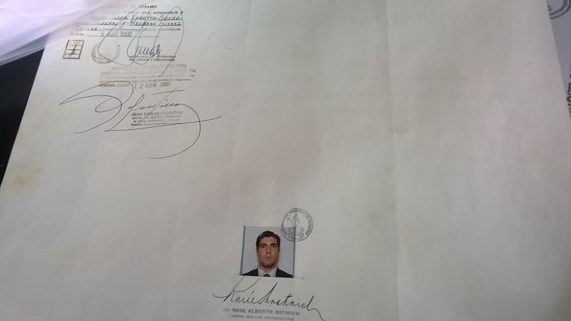 Racciatti presentó la documentación que lo acredita como abogado‏