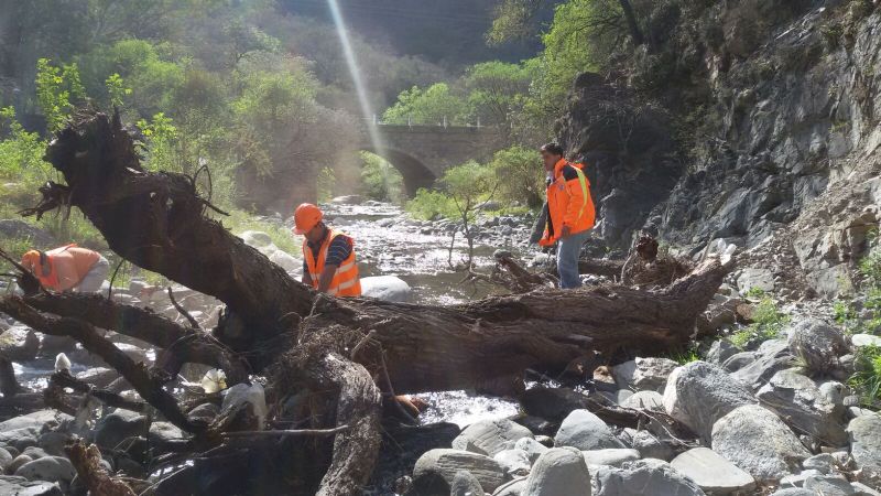 Tareas de limpieza en el río El Tala