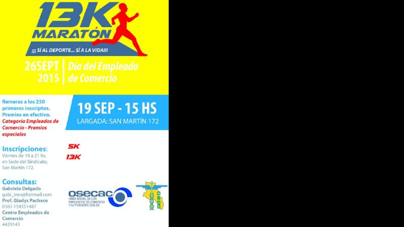 Desde las 15 se corren los “13K” de la prueba atlética “mercantil”