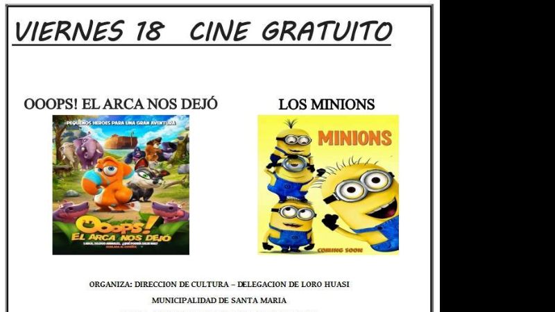 Ciclo de cine en las delegaciones comunales