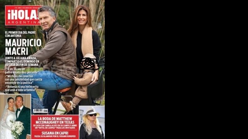 Macri pagó 164 mil pesos para salir con su esposa en la tapa de "Hola"