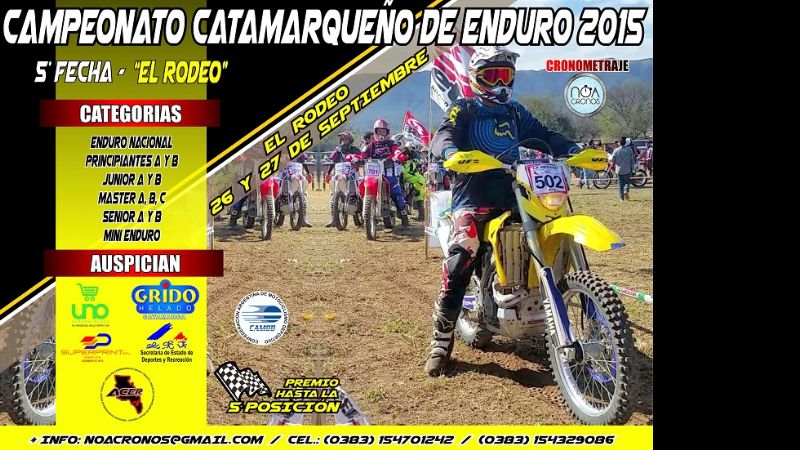 El Enduro va con la 5ta. del Provincial 2015 a El Rodeo