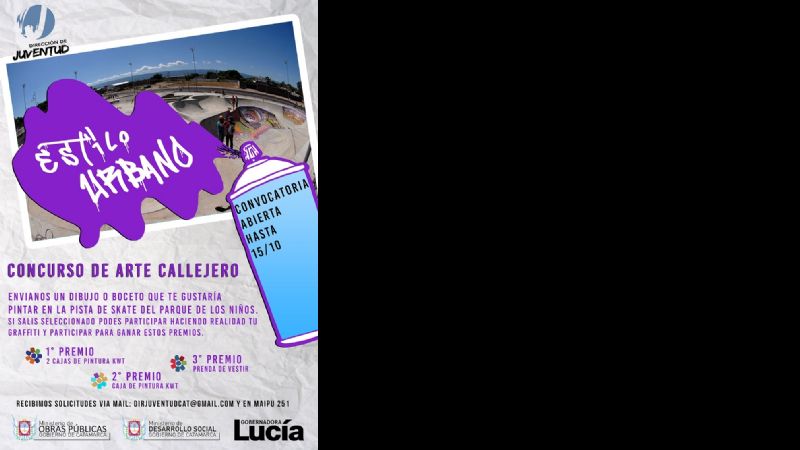 Comenzó la convocatoria para el concurso de arte callejero “Estilo Urbano”