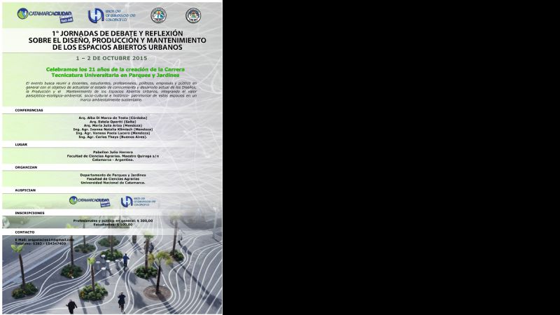 Jornadas de debate y reflexión sobre el diseño, producción y mantenimiento de los espacios abiertos urbanos