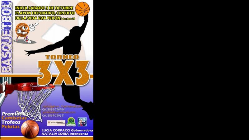 Convocan a inscribirse al “Torneo 3 x 3” de basquetbol