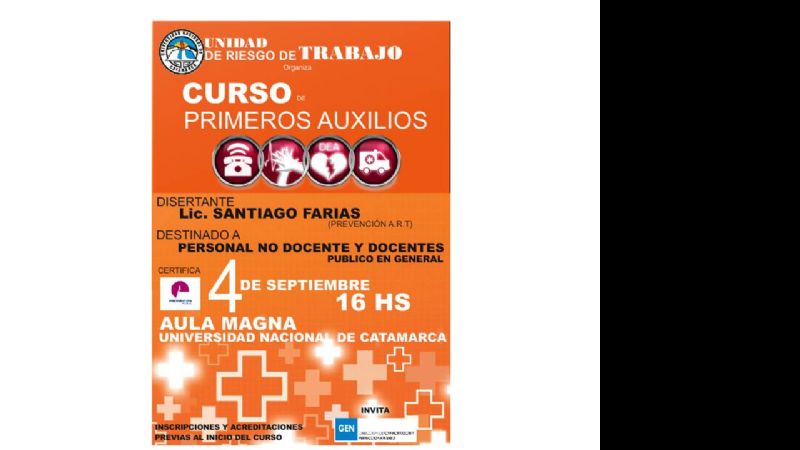 Curso de primeros auxilios en la UNCa.