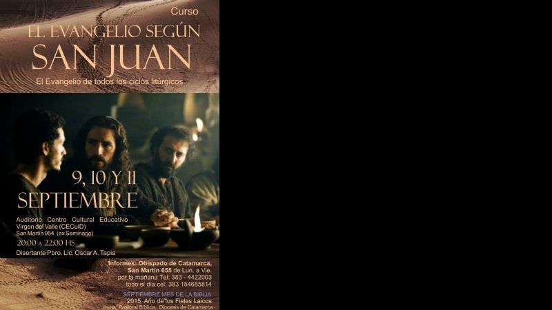 Comienza hoy el curso sobre  el Evangelio de San Juan