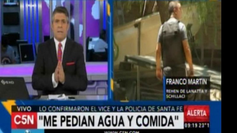 "Estaban armados, pero me trataron bien", contó el rehén